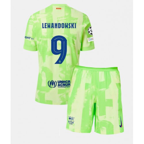 Dětský fotbalový dres Barcelona Robert Lewandowski #9 2024-25 Třetí Krátký Rukáv (+ trenýrky)